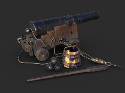 Old Naval Gun-Dark Wood