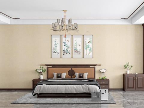 New Chinese-style master bedroom