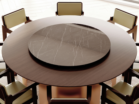 Modern round dining table and chair