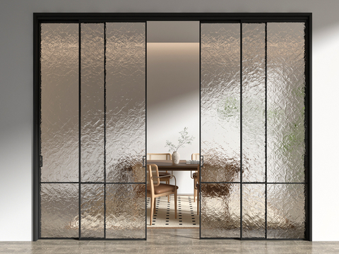 Textured glass sliding door