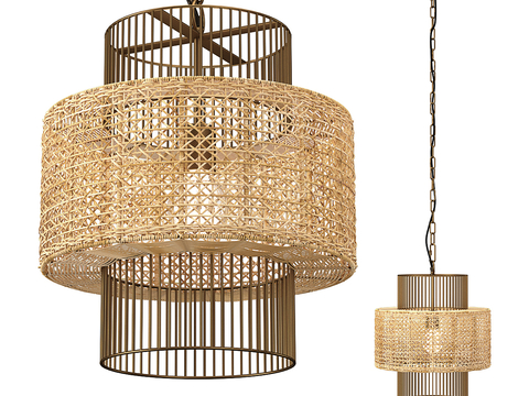 Quiet woven chandelier rattan chandelier