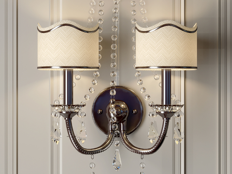 European Wall Lamp Double Head Wall Lamp Crystal Wall Lamp