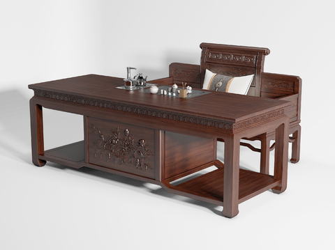 Chinese Tea Table and Chair