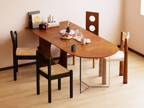 Middle style dining table and chair