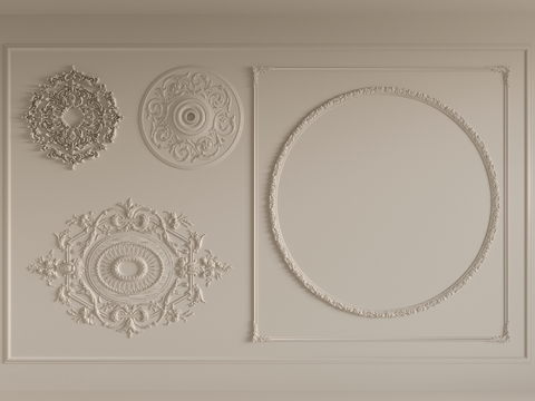 French lamp panel carved plaster lines