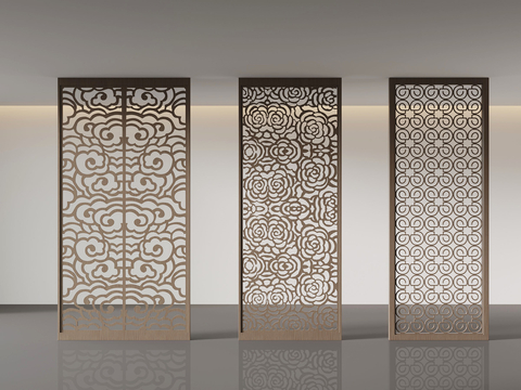 Neo-Chinese Style lattice screen partition