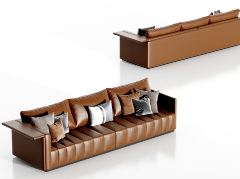 Modern Leather Multiplayer Sofa