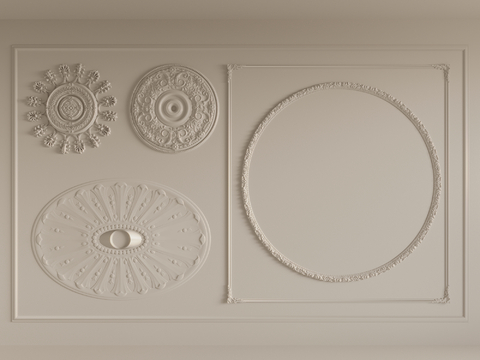 French lamp panel carved plaster lines