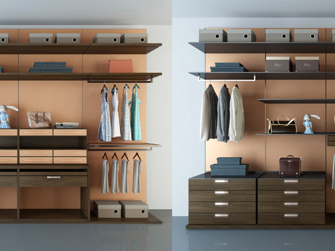 Wall-mounted open wardrobe