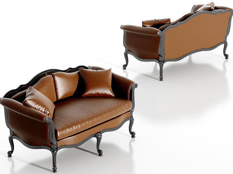 European-style leather multiplayer sofa