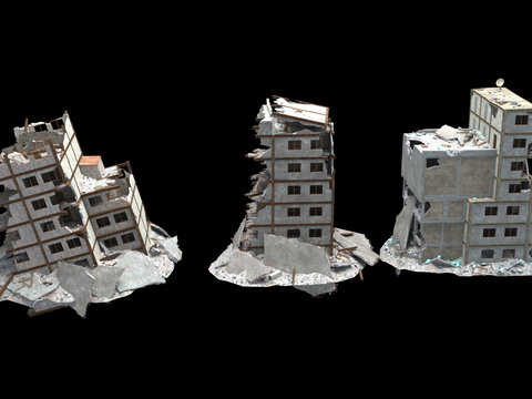 Elements of post-war architectural ruins