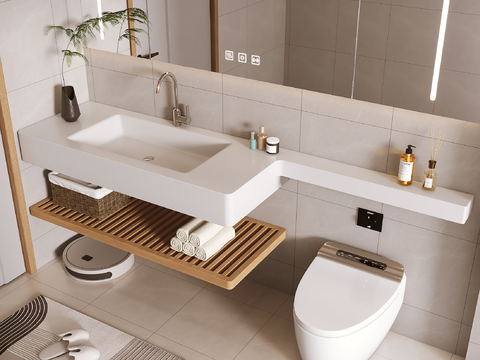 Modern basin integrated wash basin