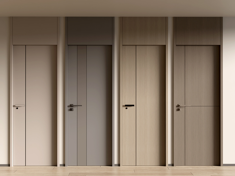 Modern single door bedroom door with top door