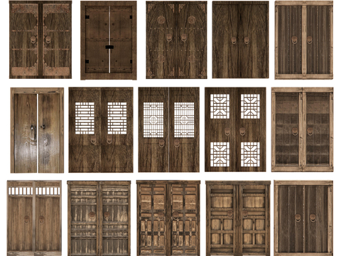 Chinese style wooden door shabby wooden door