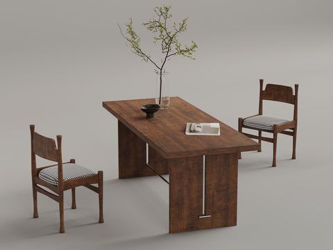 Middle style dining table and chair