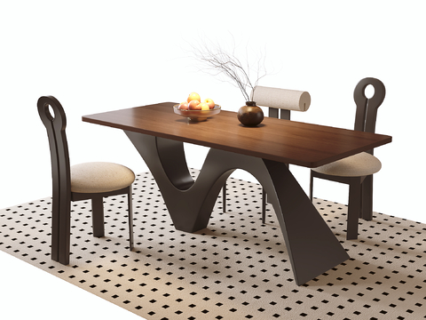 Middle style dining table and chair