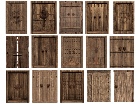 Chinese style wooden door, old wooden door, wooden door