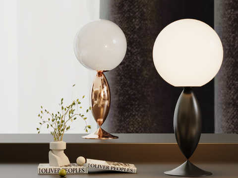 spherical glass table lamp