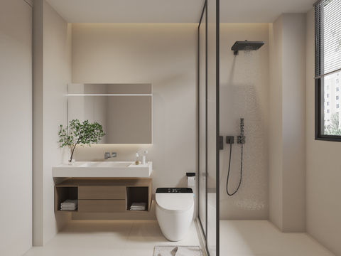 Modern minimalist toilet bathroom