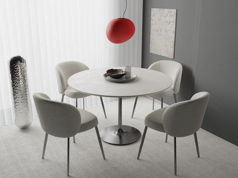 Modern round dining table and chair