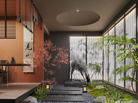 Neo-Chinese Style landscape sketch interior landscaping