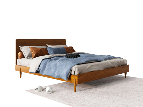 Log Style Double Bed