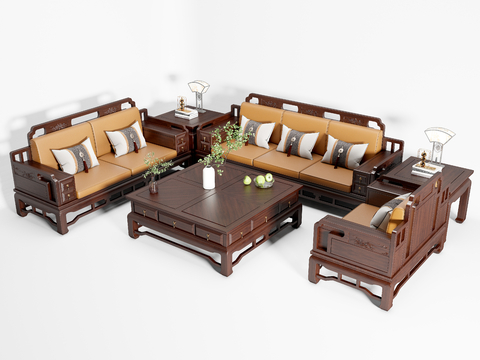 Neo-Chinese Style Sectional Sofa