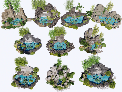 New Chinese-style rockery stacking water drop water feature