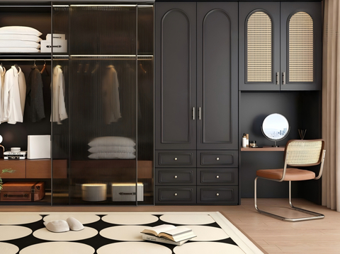 French walk-in open closet