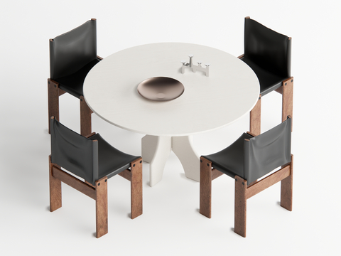 Middle style dining table and chair