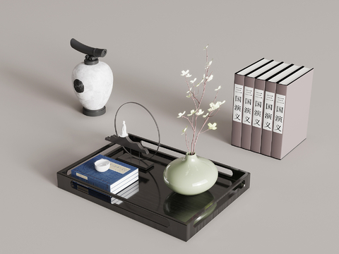 New Chinese Tray Vase Book Ornaments