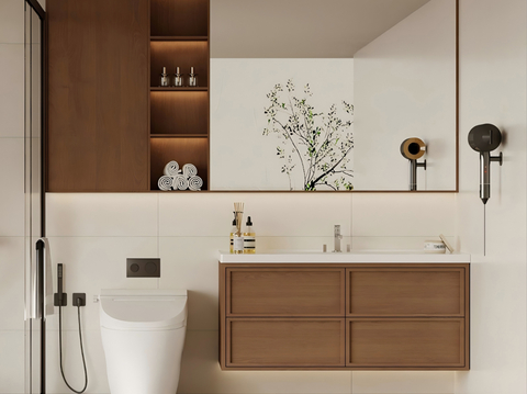 Middle Style Bathroom Cabinet