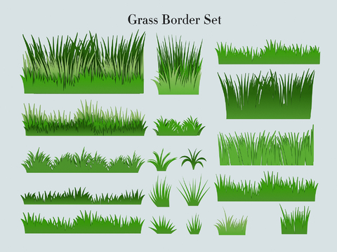 Hand-painted green grass wall decoration