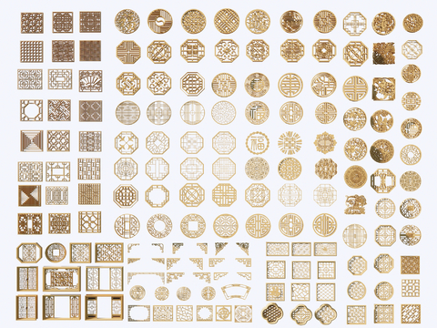 New Chinese Pattern Window Carved Pattern