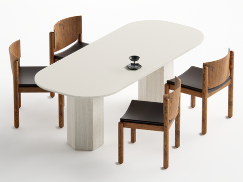 Middle style dining table and chair