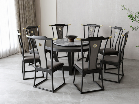 New Chinese Round Dining Table and Chair