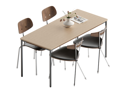 Middle style dining table and chair