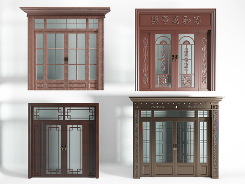 Neo-Chinese Style Villa Door Entrance Door Opposition