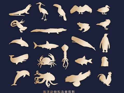 Ocean Animal Silhouette Animal Silhouette Birds Whale Rhino