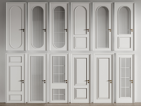 French cream style single door swing door