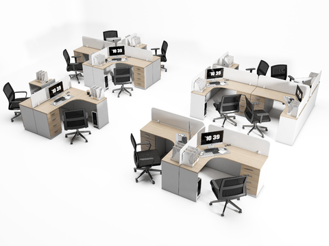 Modern office desk and chair screen card table and chair staff position