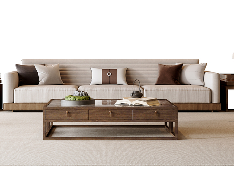 Neo-Chinese Style Sectional Sofa