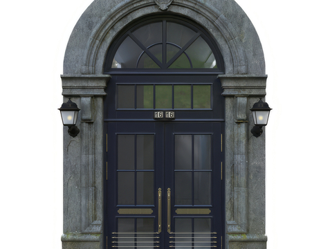 European-style villa gate iron gate arched door