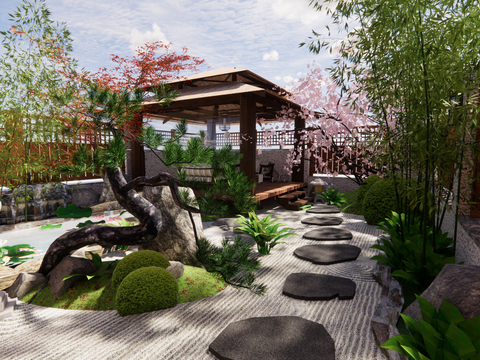 New Chinese Courtyard Roof Garden