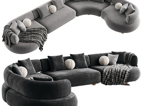 Modern Multiplayer Curved Sofa