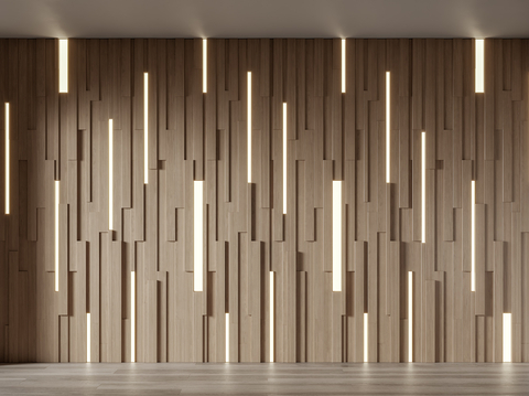 Modern wood veneer modeling Wall