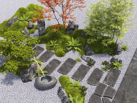 Garden Landscape sketch landscape stone