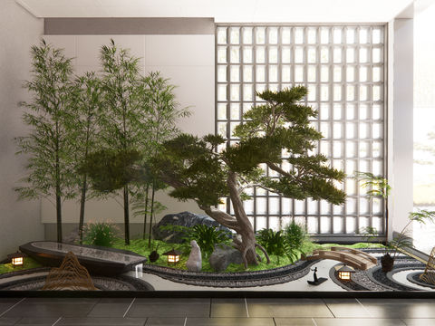 Neo-Chinese Style Indoor Landscape Indoor Landscaping