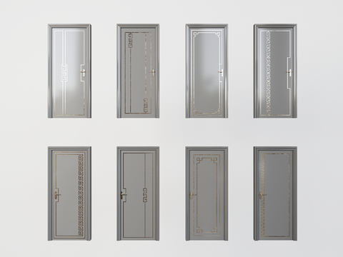 Neo-Chinese Style Flat Door Single Door