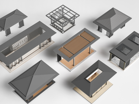 New Chinese Landscape Pavilion Rest Pavilion Courtyard Pavilion